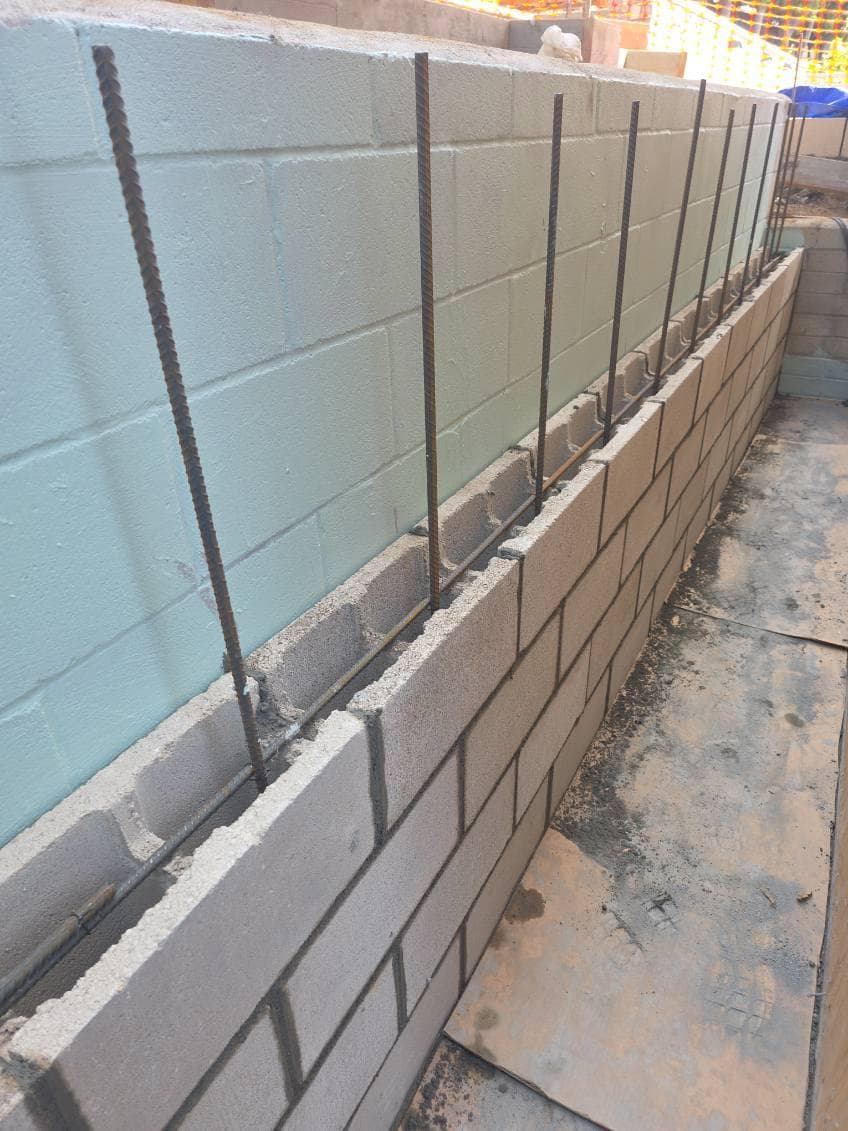 picture of a concrete wall being constructed by nezt landscape